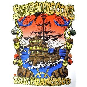 Smugglers Cove SF Tiki Bar Ship Poster 2010 Dirty Donny Lowbrow Silkscreen 18x24